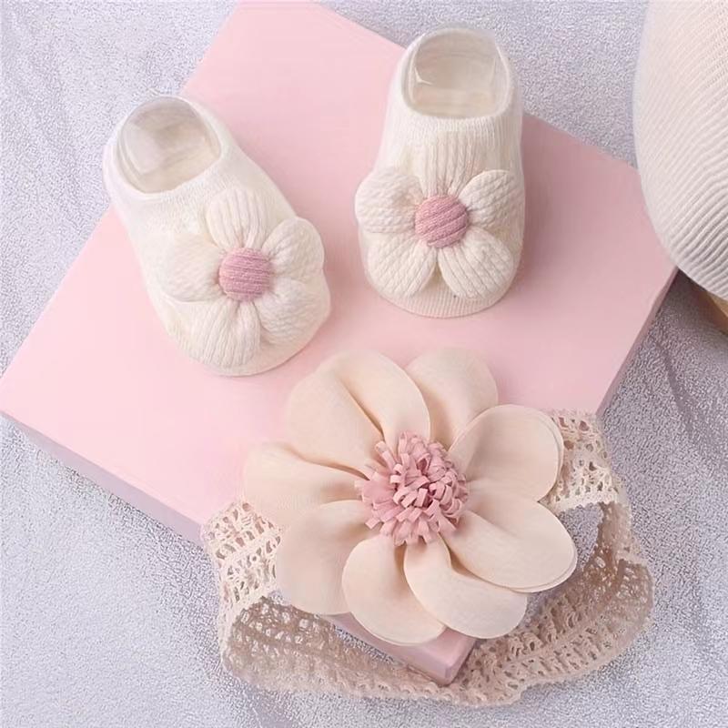 Toddler Sock Set - Baby flower hair with sock set,