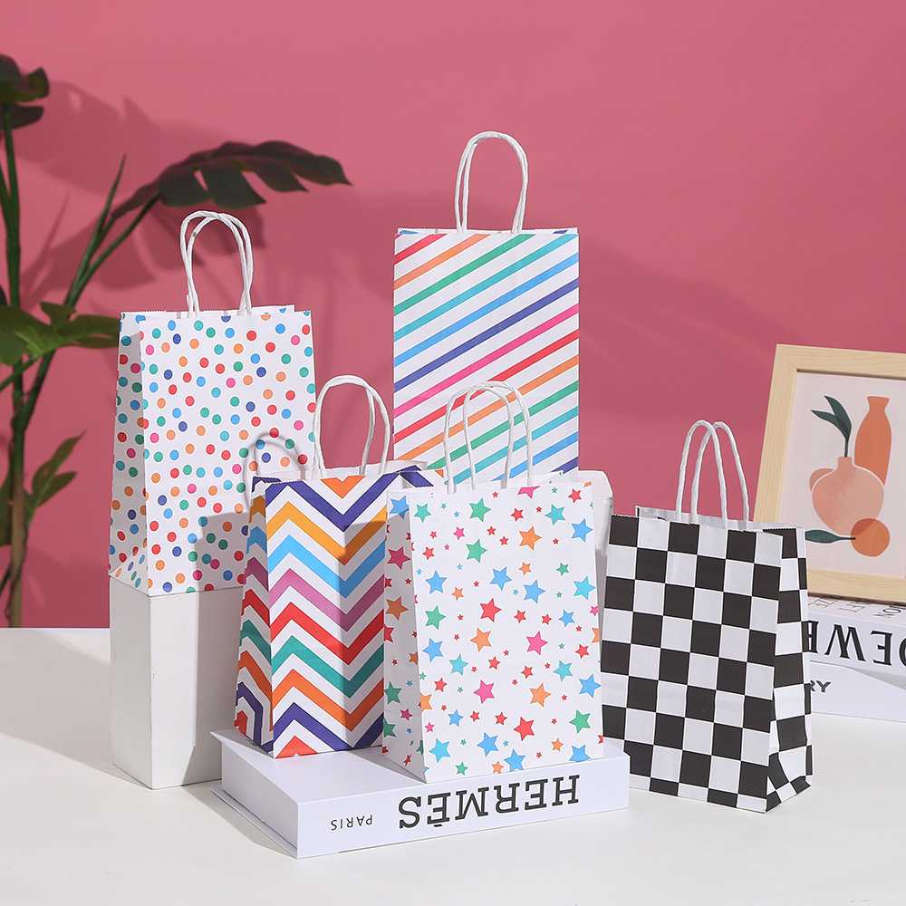 Baby Clothing Event - 30pcs Stripe Kraft Paper Gift Bag