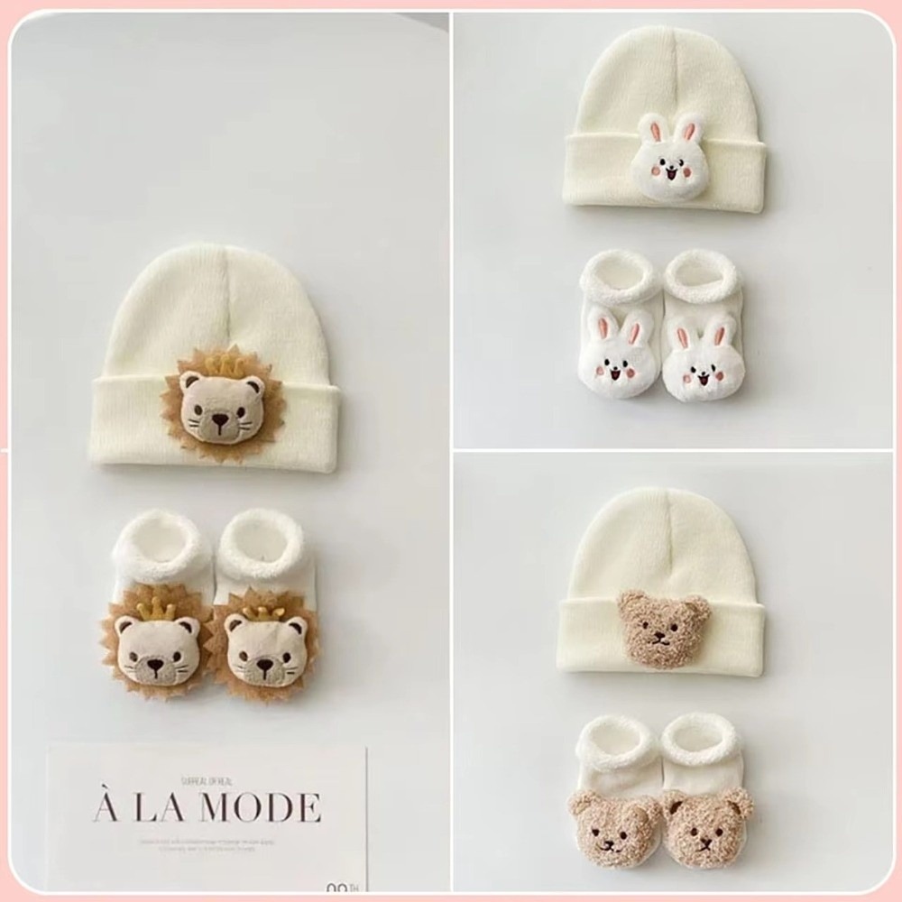 Toddler Sock Set - 2PCS/Set New Cartoon Baby Hat Socks