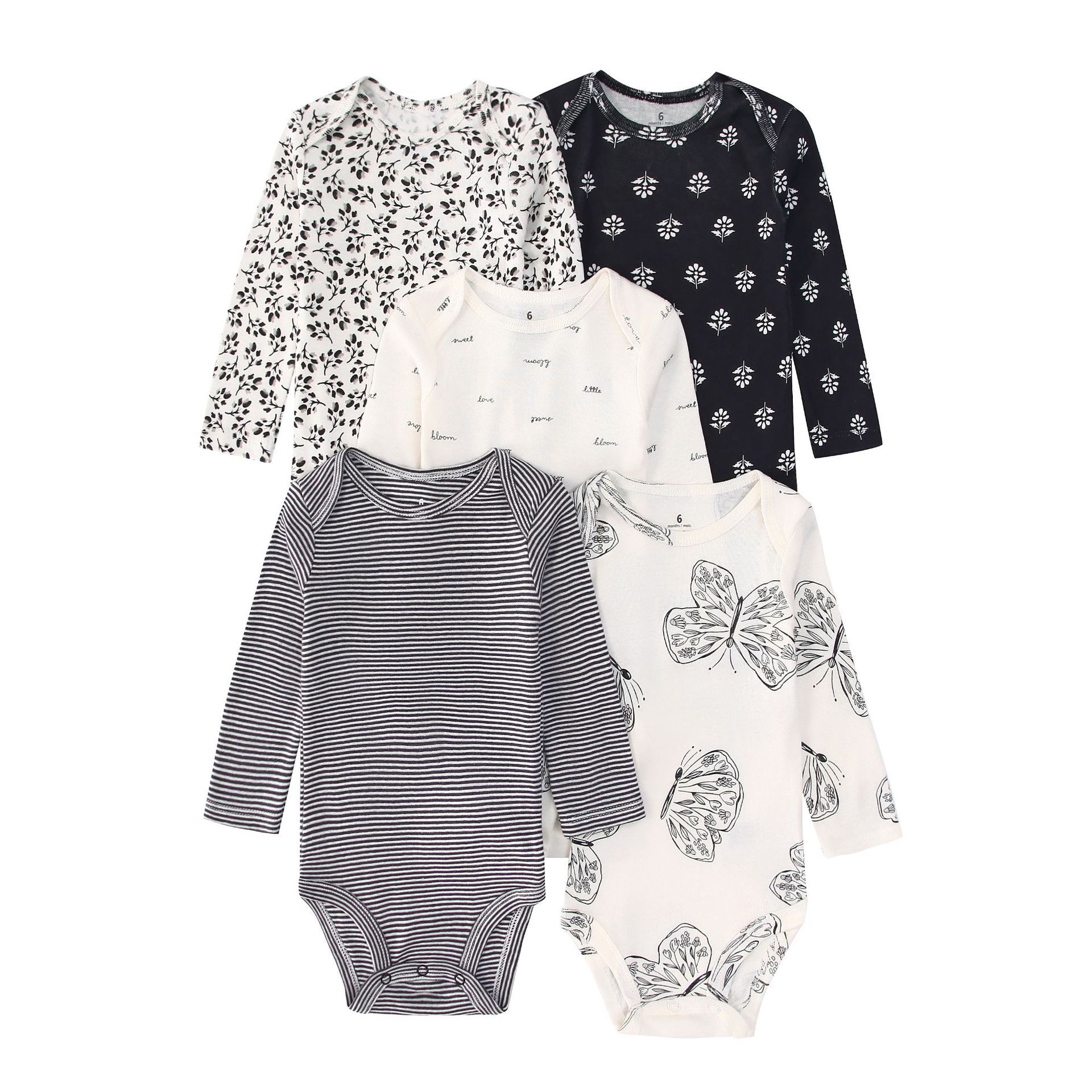 Baby Clothing Next - 5PCS Newborn Infant Baby Bodysuits Long