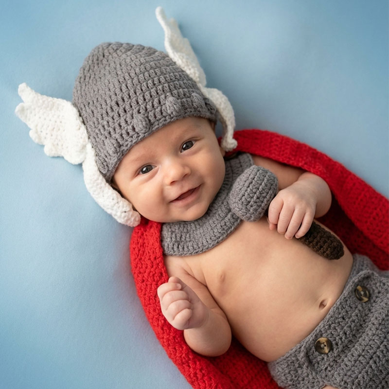 Baby Clothing 1 Year Old - Newborn Photography Props Thor Baby Costume