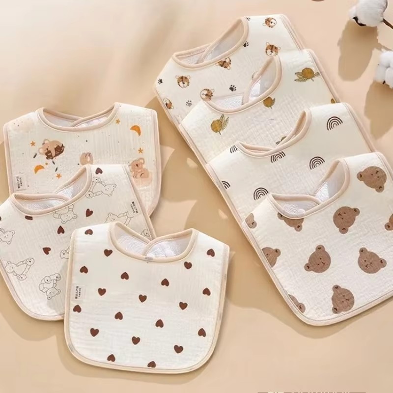 7pcs/pack Cartoon Print Baby B - đánh giá và giá Printed Bibs Pack