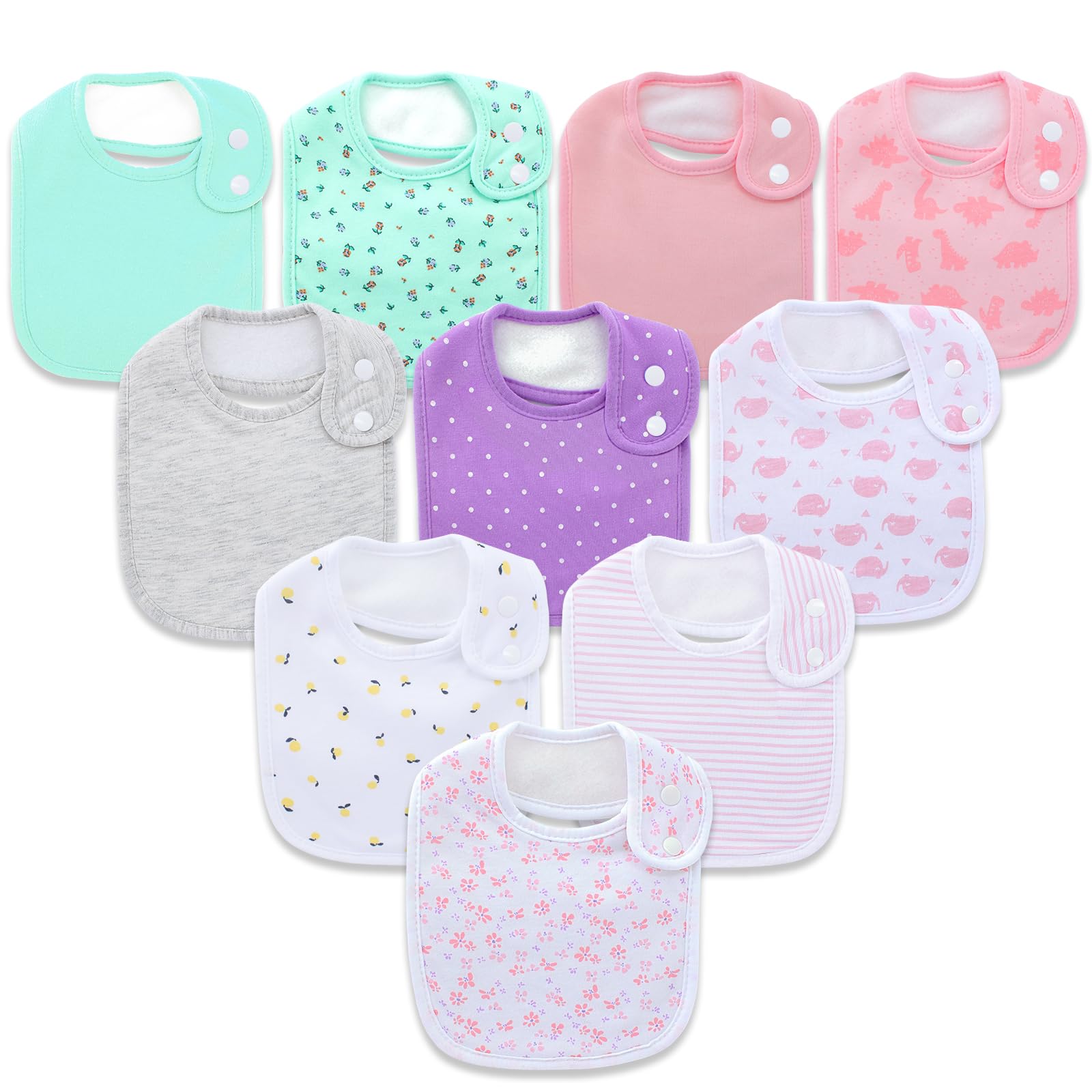 Benoxine10-Pack Baby Bandana B - đánh giá và giá Printed Bibs Pack