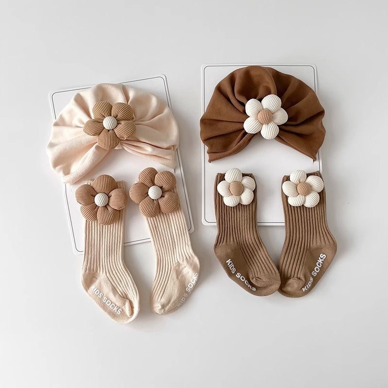 2PCS/Set Cute Flower Baby Turb - đánh giá và giá Toddler Sock Set