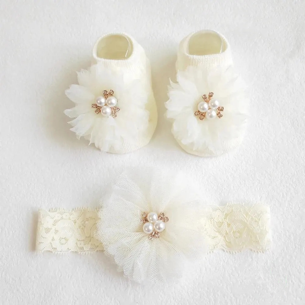 Lovely Pearl Bows Baby Headban - đánh giá và giá Toddler Sock Set