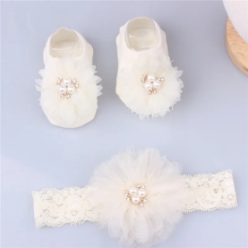 Lovely Pearl Bows Baby Headban - đánh giá và giá Toddler Sock Set