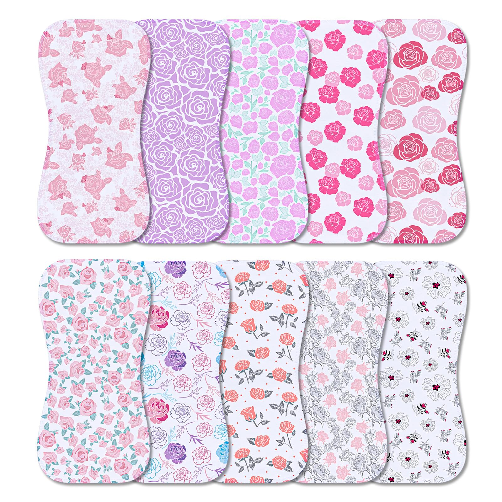 Benoxine 10-Pack Baby Burp Clo - đánh giá và giá Printed Bibs Pack